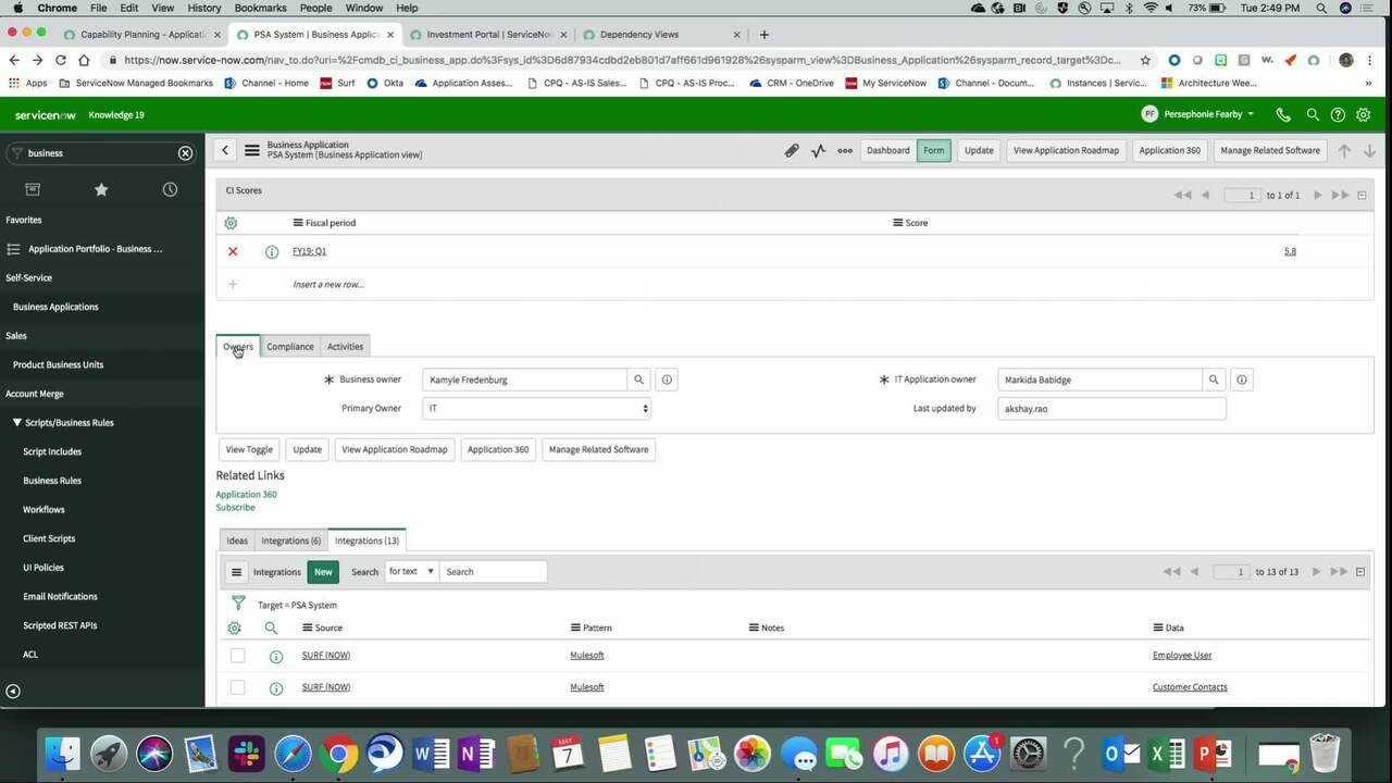 Now on Now Using Application Portfolio Management ServiceNow