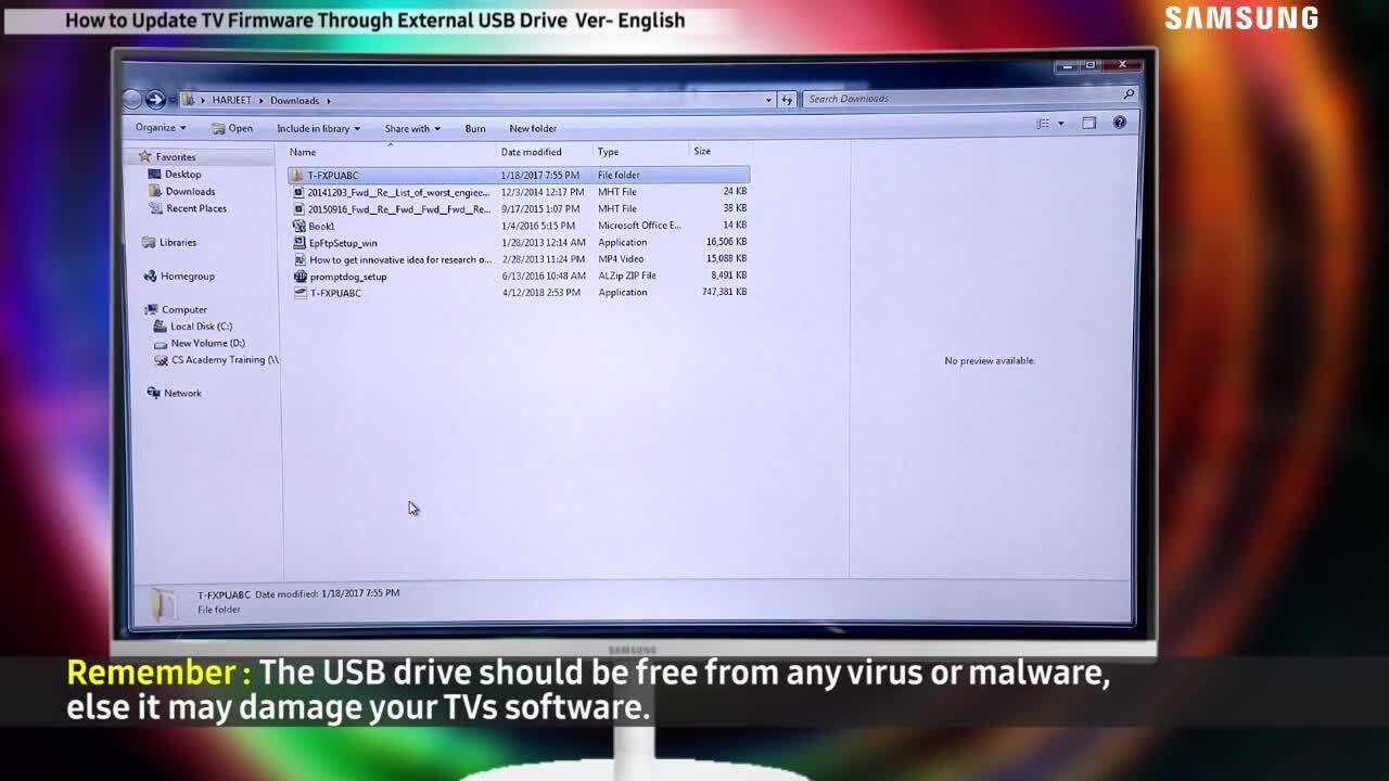 how to update sony tv firmware thru usb