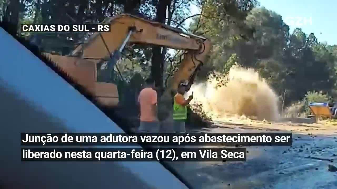 VÍDEO: adutora do Sistema Marrecas na Rota do Sol, em Caxias do Sul, tem  novo vazamento | Pioneiro