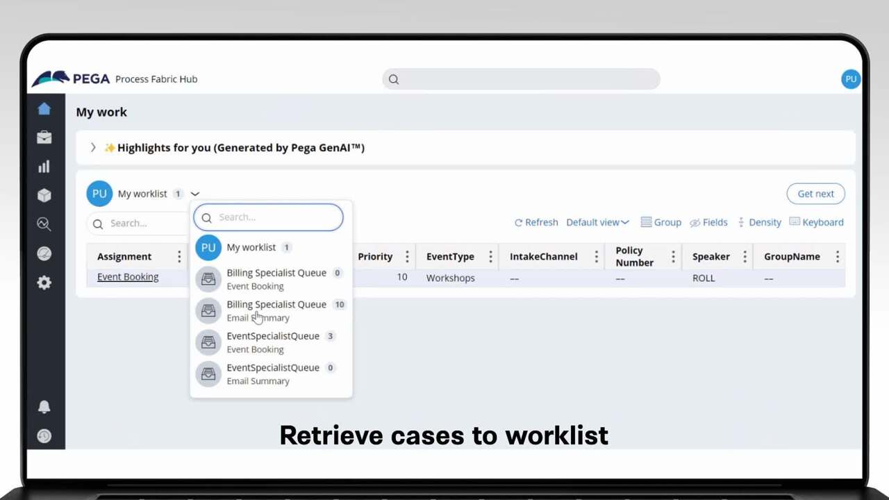 Unified worklist, interwoven dashboards, and seamless cross-system work using Pega Process Fabric 