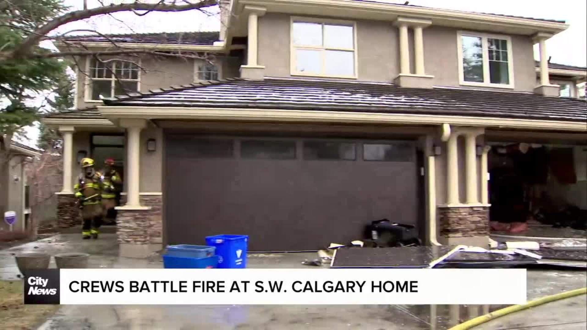 Crews battle fire at S.W. Calgary home