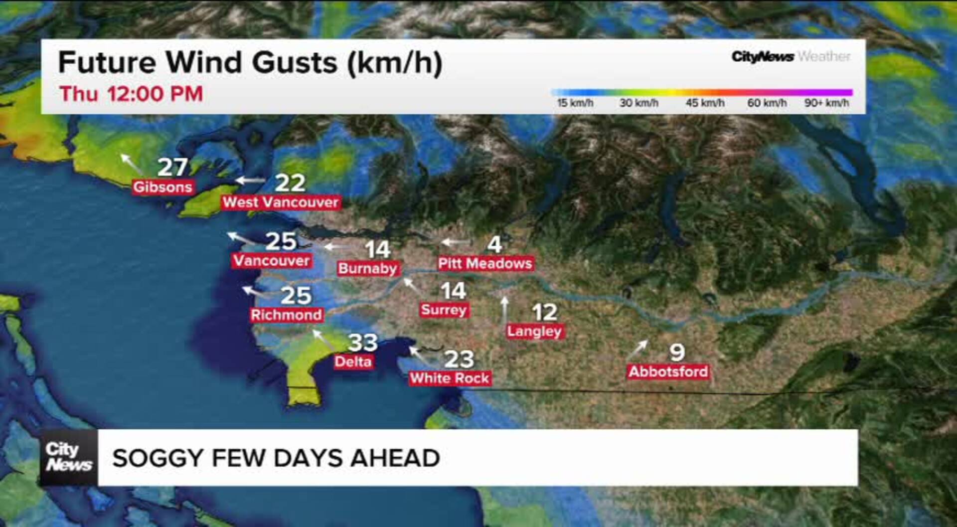 Rain and soggy conditions for Metro Vancouver