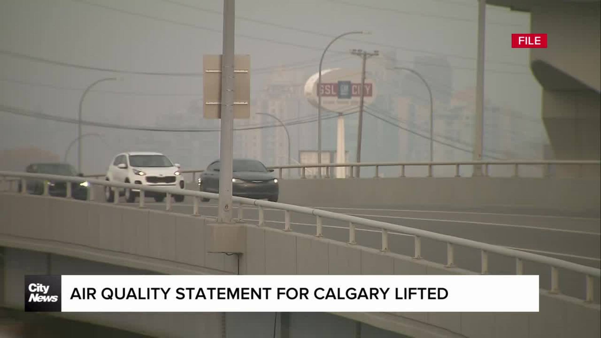 Air quality statement for Calgary lifted