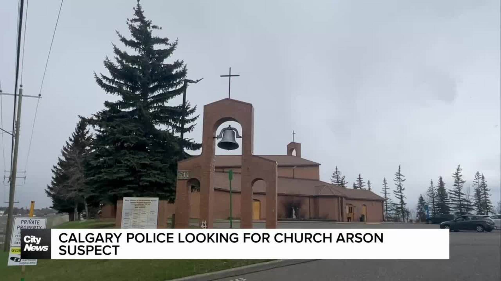 Calgary police looking for church arson suspect