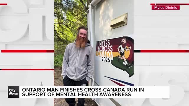 Ontario man finishes cross-Canada run in support for mental health awareness