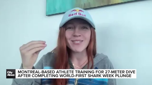 Montreal-based athlete goes from sharks to 27-meter dive