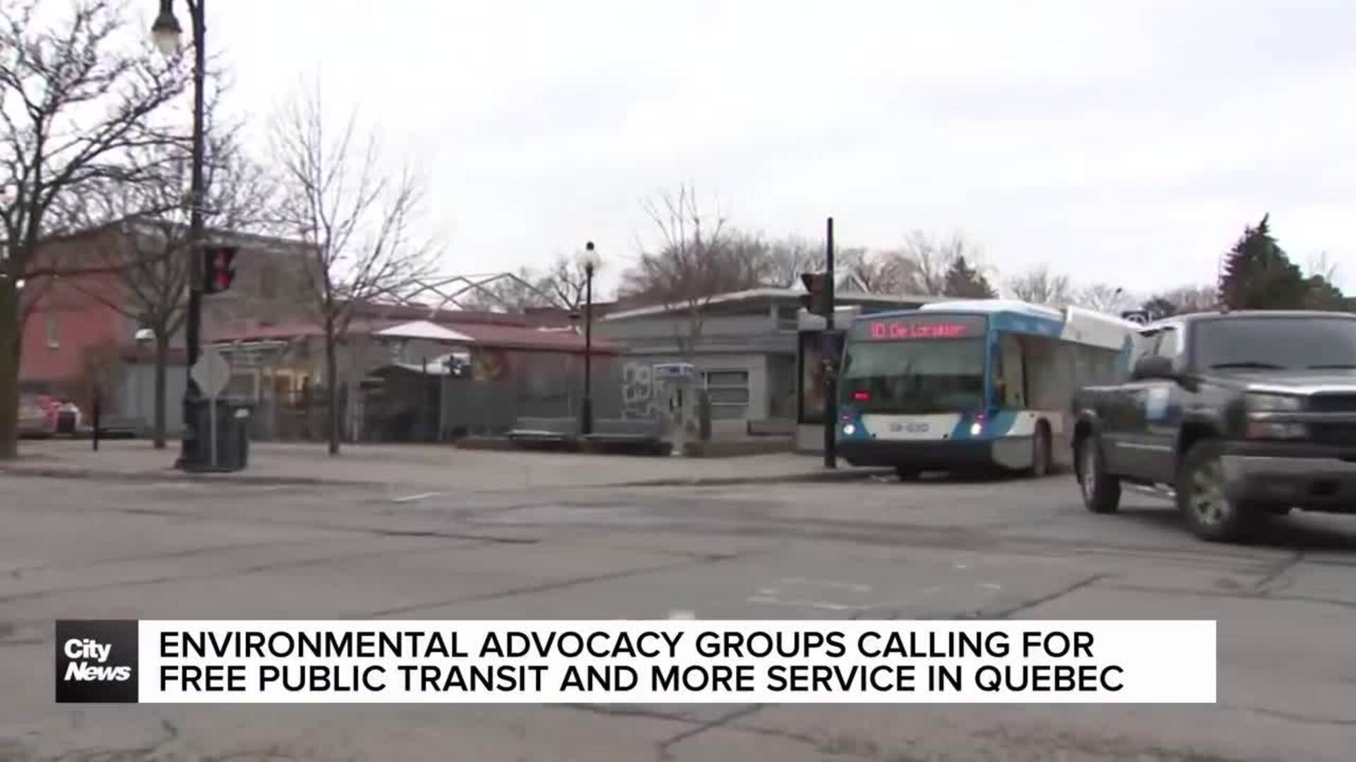 Environmental groups calling for free public transit in Quebec