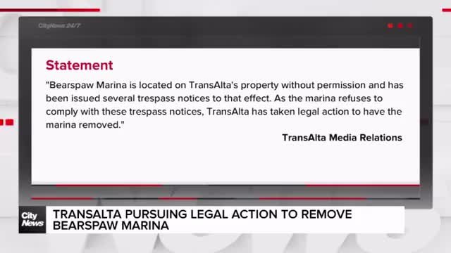 TransAlta pursuing legal action to remove Bearspaw Marina