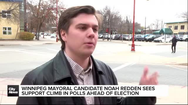 Winnipeg mayoral candidate Noah Redden sees support climb ahead of election