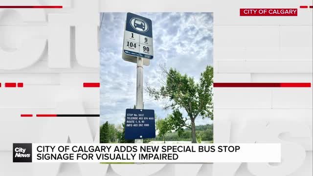 City of Calgary adds new special bus stop signage for visually impaired