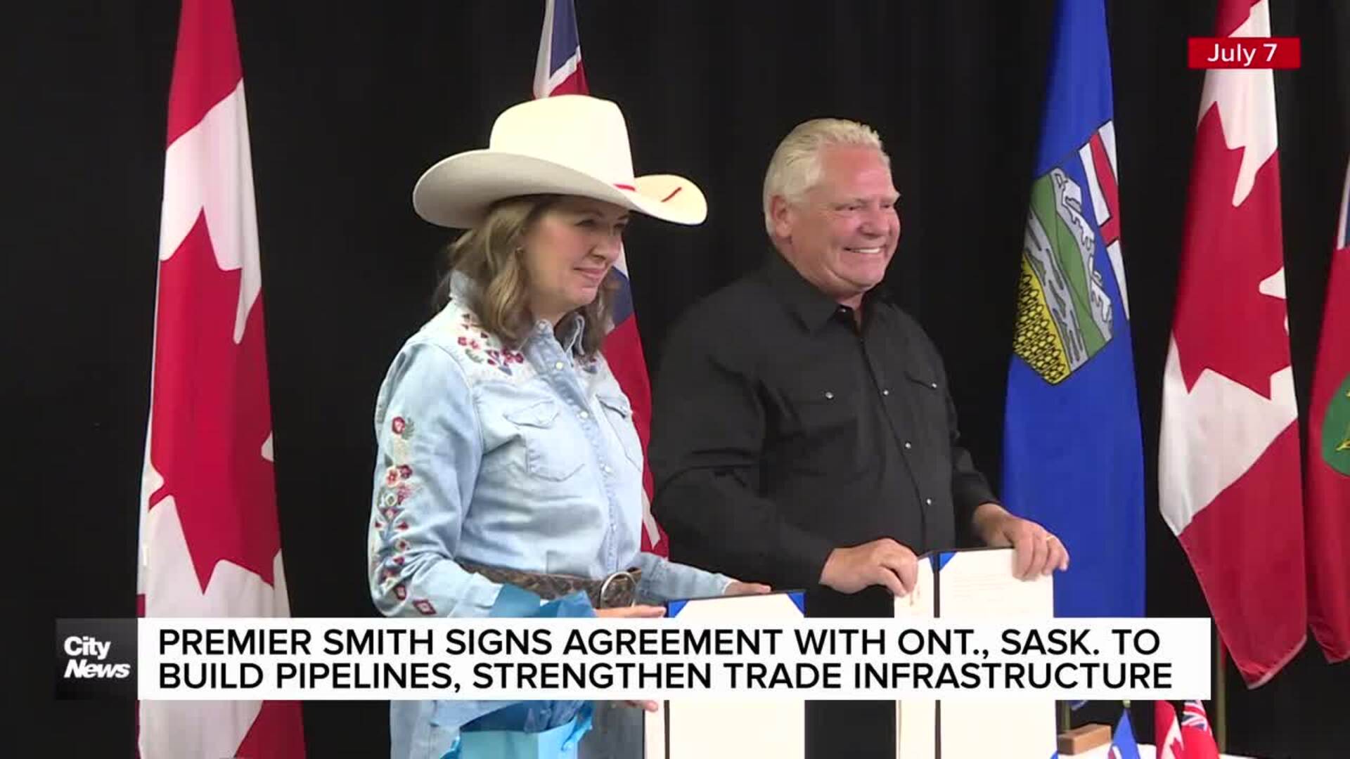 Premier Smith signs agreement with Ontario and Saskatchewan to build ...