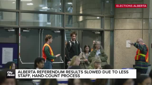 Alberta referendum count delayed due to hand-counts, less staff