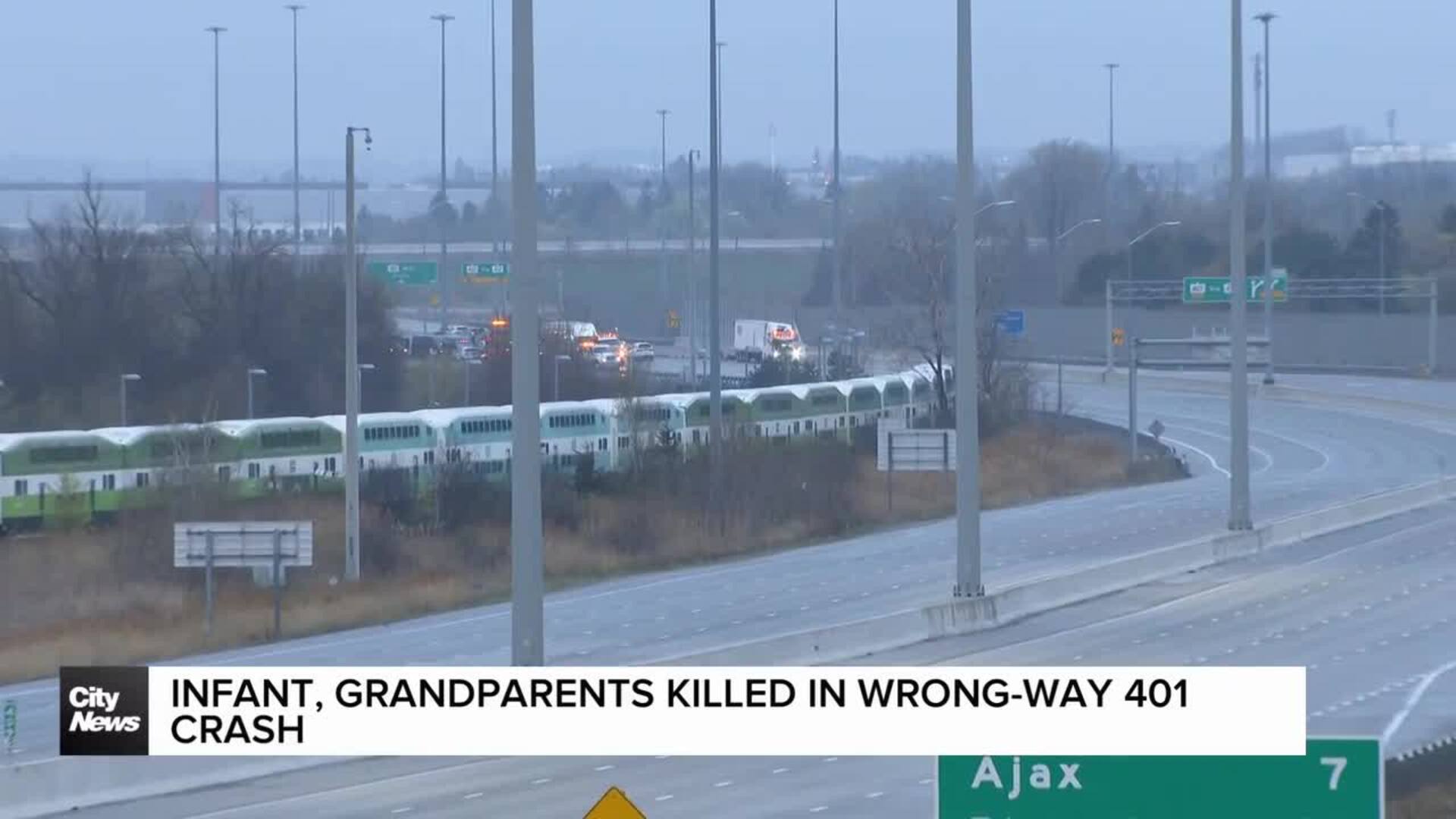 Infant, grandparents killed in wrong-way crash on 401