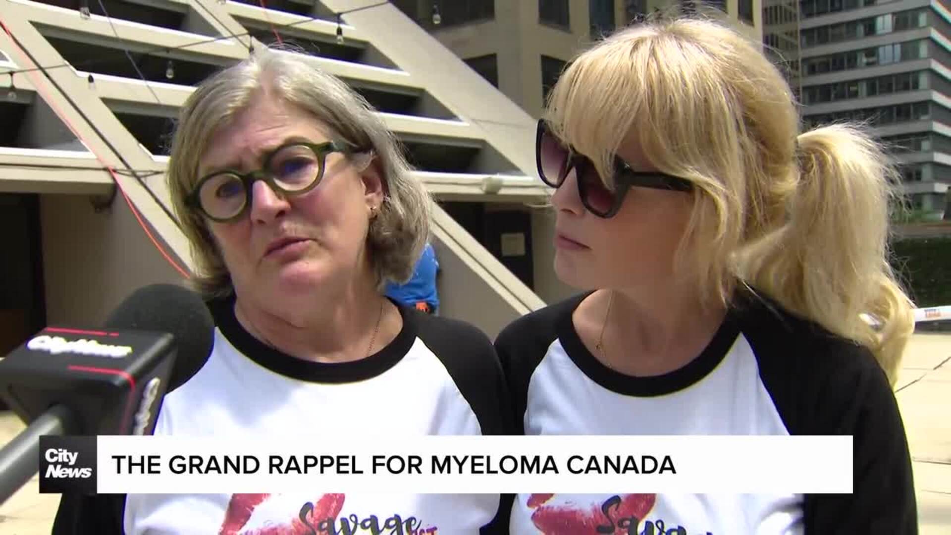 Fundraisers rappel down Hilton Toronto