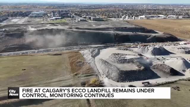 Fire at Calgary's ECCO landfill remains under control as monitoring continues