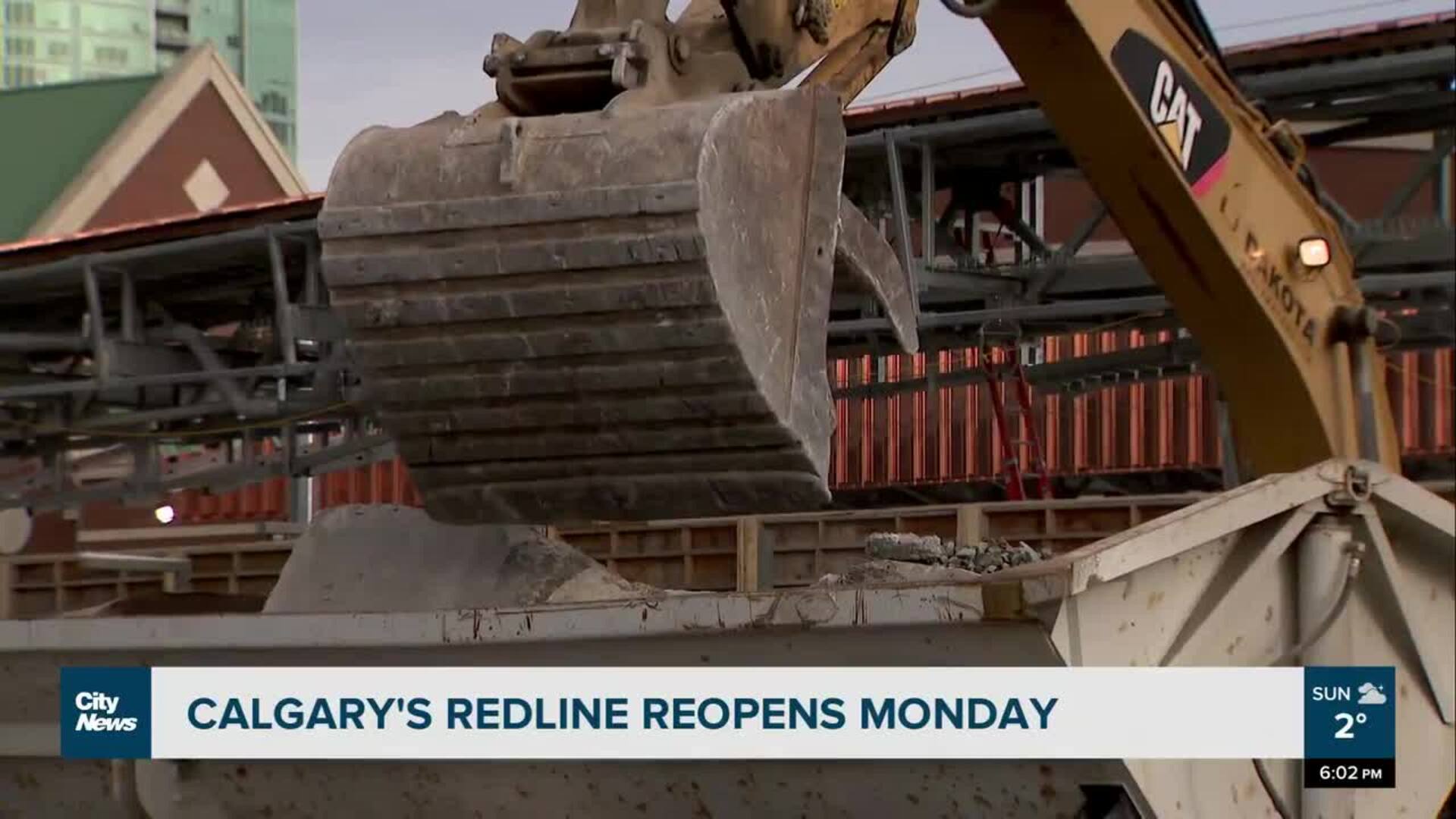 Calgary's Red Line reopens Monday.