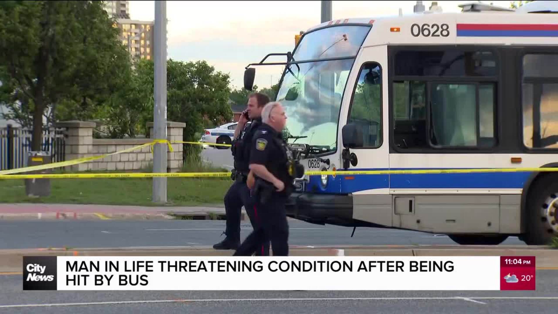 Man critically injured after being hit by bus in Brampton, police say