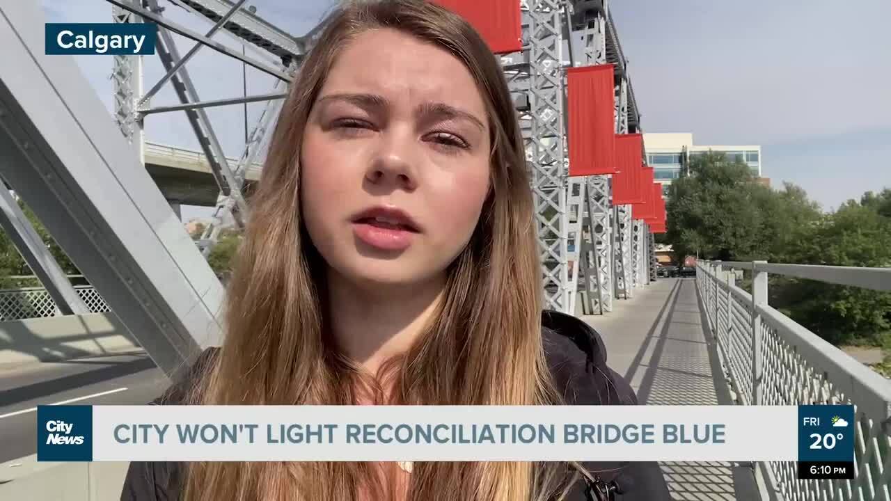 City of Calgary reverses decision to light Reconciliation Bridge blue for late Queen following backlash