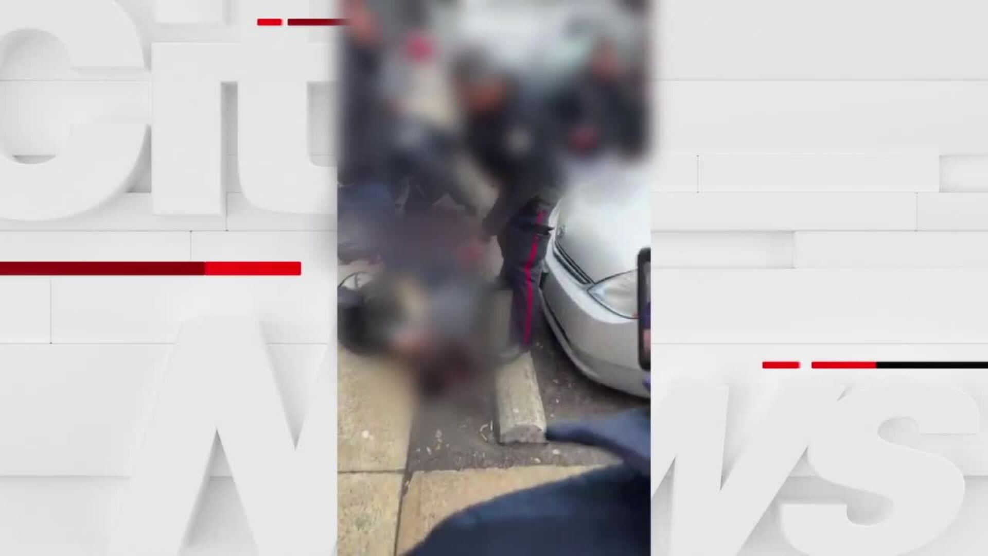 Witness video captures moments after Toronto officer stabbed, man shot