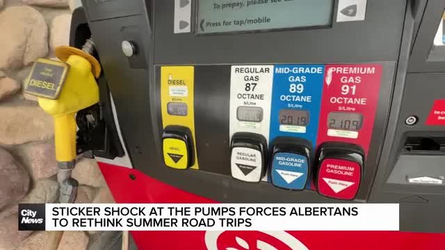 Sticker shock at the pumps forces Albertans to rethink summer road trips