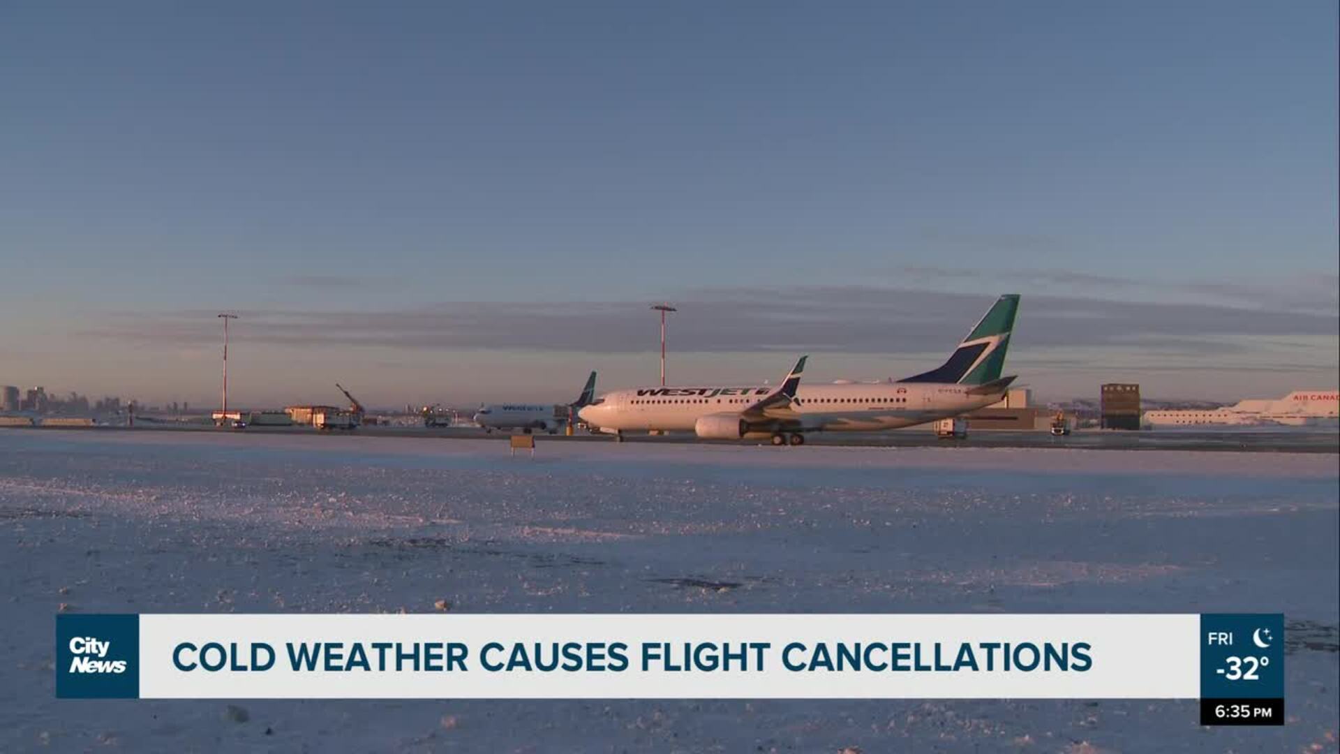 Cold Weather Causes Many Westjet Flight Cancellations Cold Weather Causes Many Westjet Flight Cancellations
