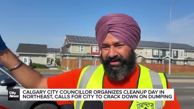 Calgary city councillor organizes cleanup day in northeast, calls for city to crack down on dumping