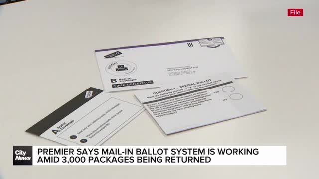Alberta Premier says mail-in ballot system is working amid 3,000 packages being returned