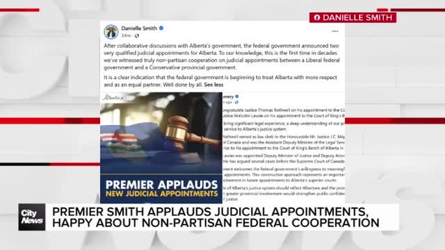 Premier Smith applauds judicial appointments, happy about non-partisan federal cooperation