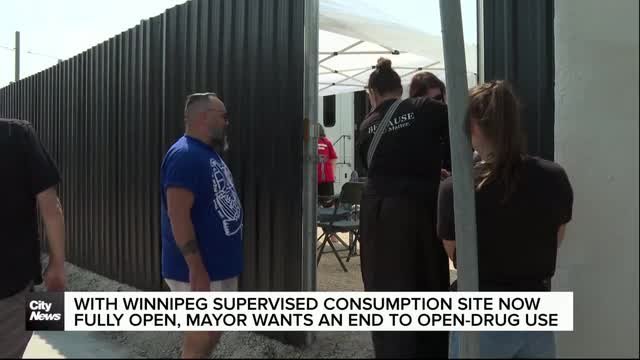 With Winnipeg supervised consumption site now fully open, mayor wants an end to open-drug use
