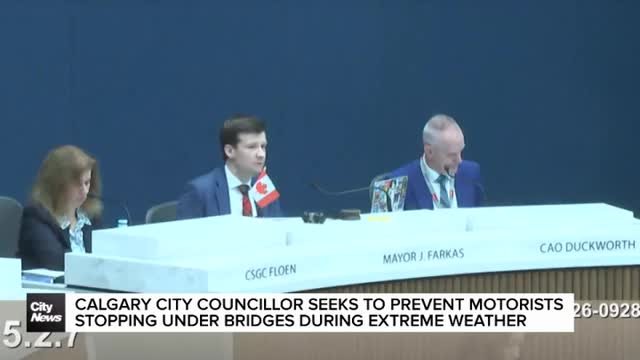 Councillor seeks to prevent motorists stopping under bridges during Calgary's extreme weather