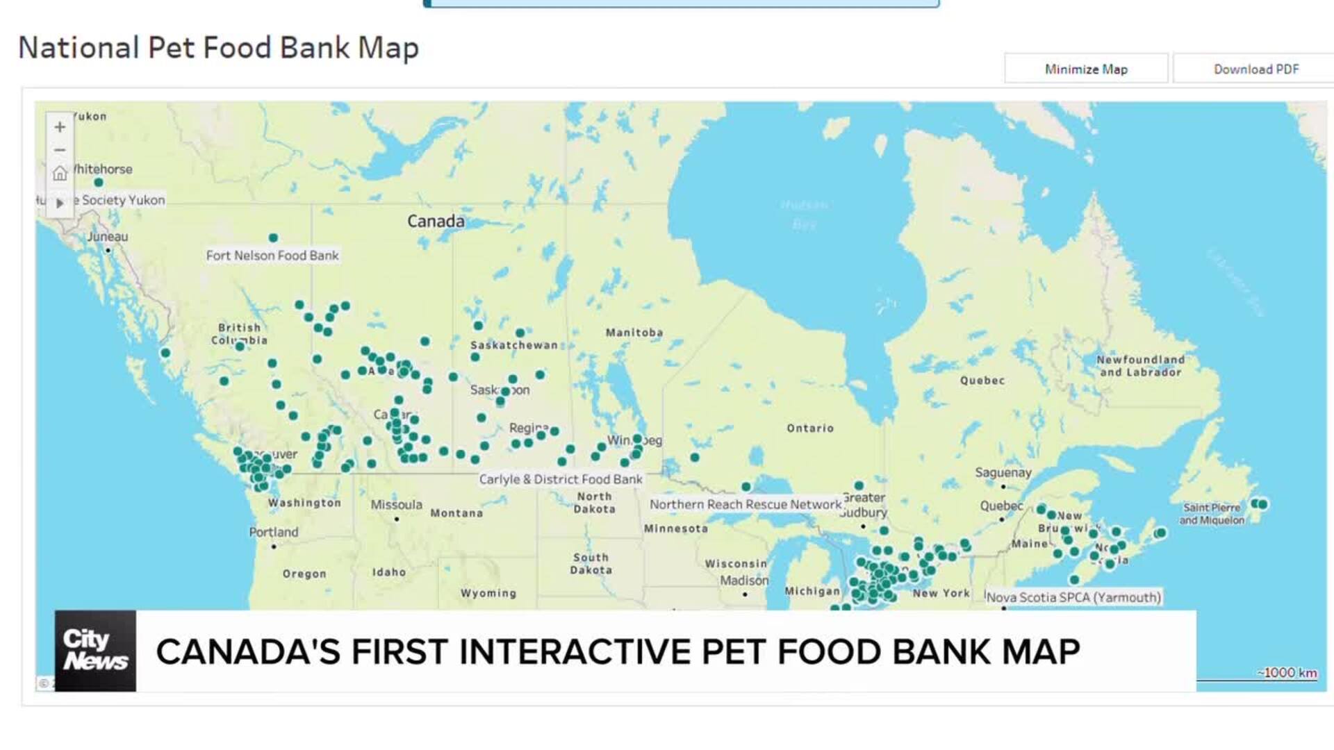 Canada's first pet food bank map