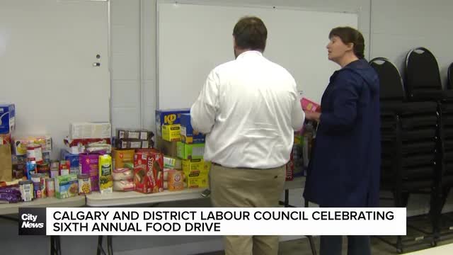Calgary District Labour Council celebrating sixth annual food drive
