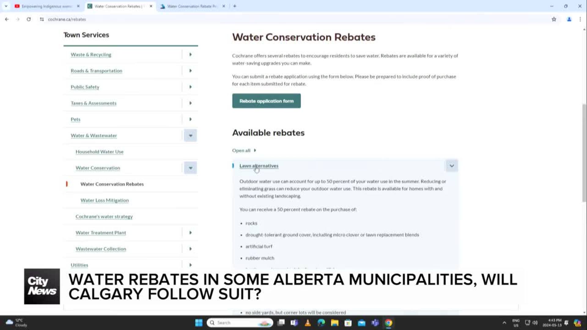 Water rebates in some Alberta municipalities, will Calgary follow suit?