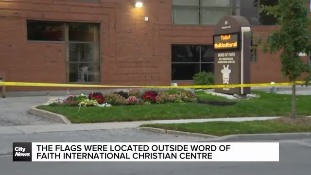 Israeli flags set on fire outside North York church