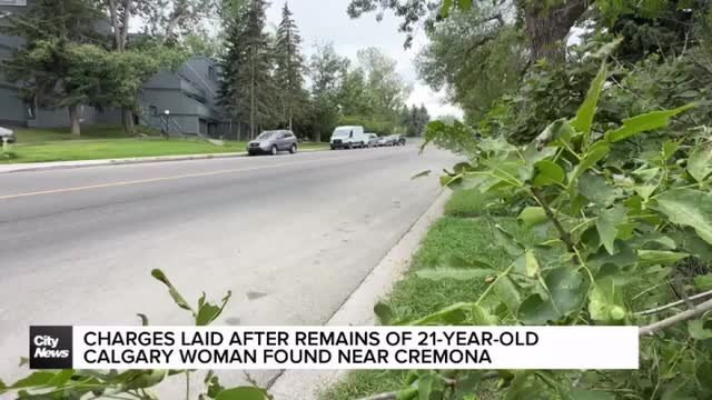 Charges laid after remains of 21-year-old Calgary woman found near Cremona