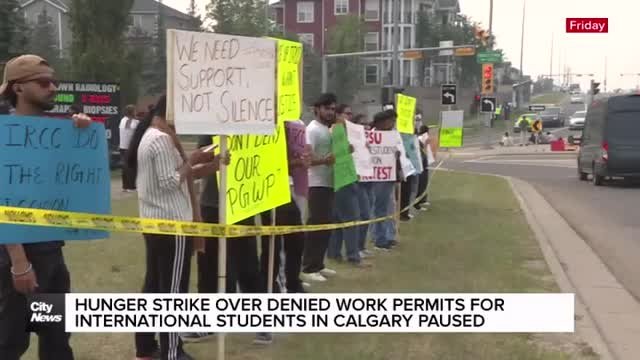 Hunger strike over denied work permits for international students in Calgary paused