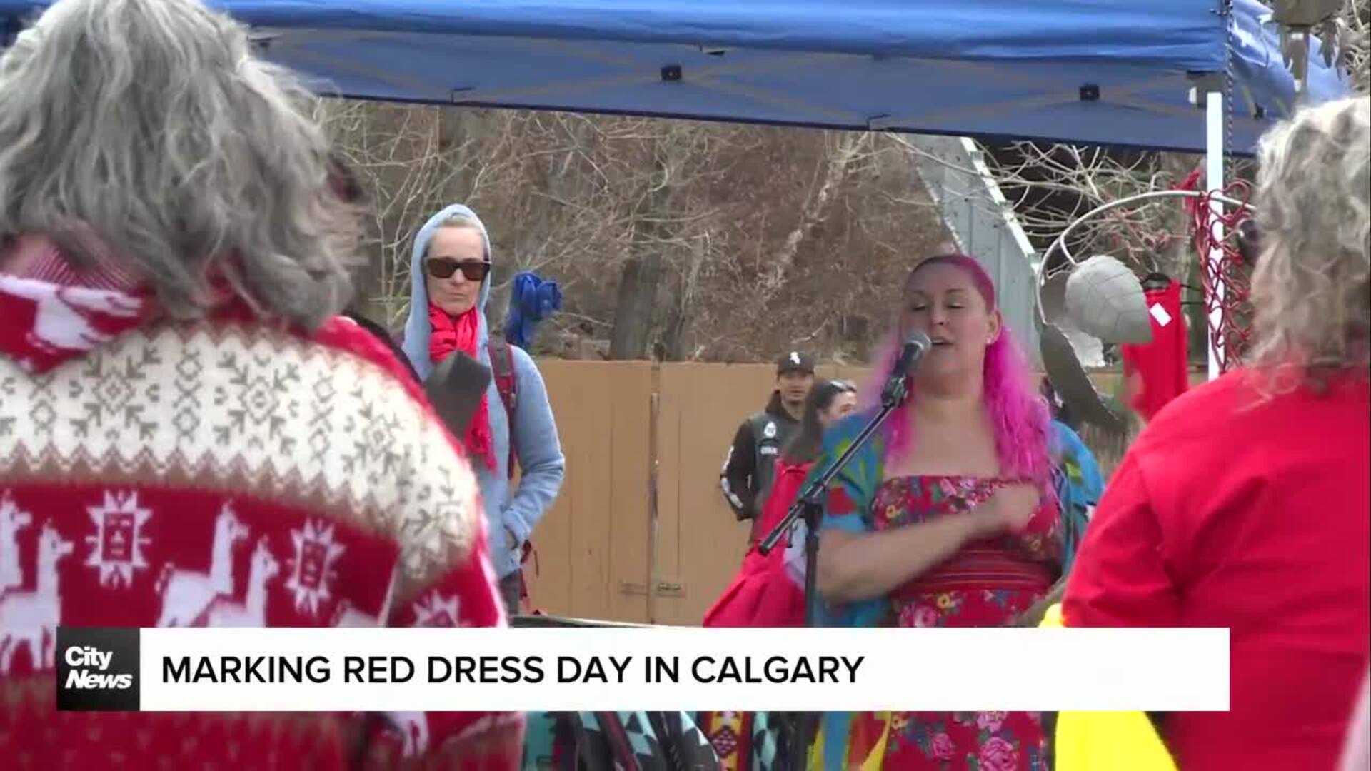 Marking Red Dress Day in Calgary