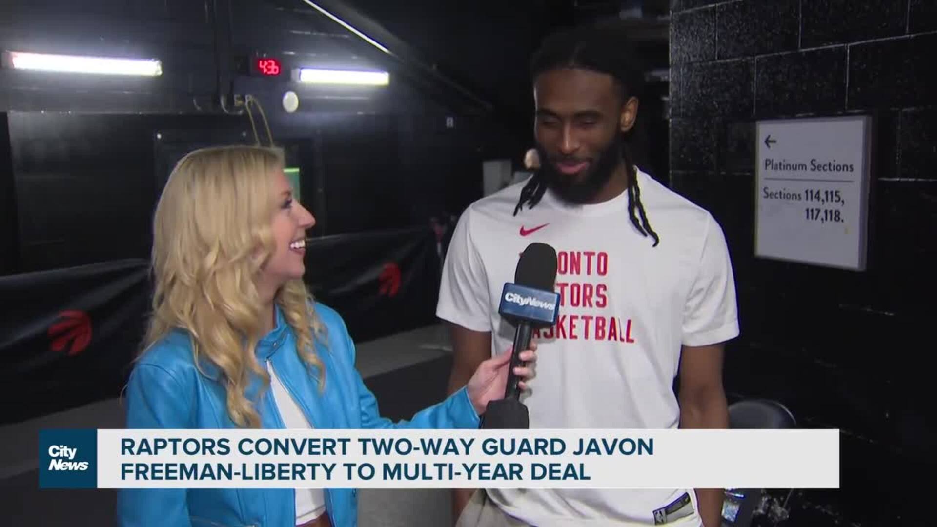 Raptors' Freeman-Liberty reacts to team contract