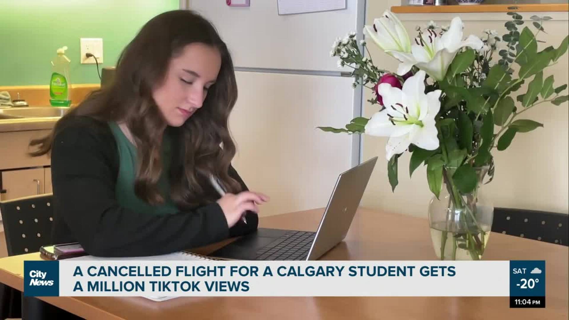 A canceled flight for a Calgary student gets a million TikTok views