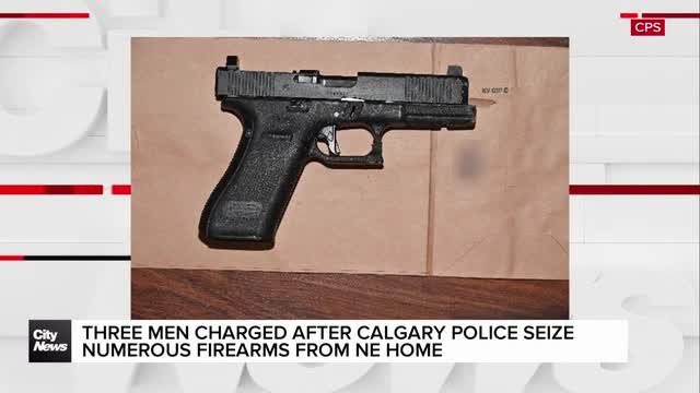 Three men charged after Calgary police seize numerous firearms from NE home