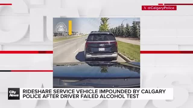 Rideshare service vehicle impounded by Calgary police after driver failed alcohol test