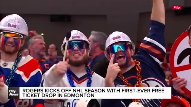 Rogers kicks off NHL season with first-ever free ticket drop in Edmonton