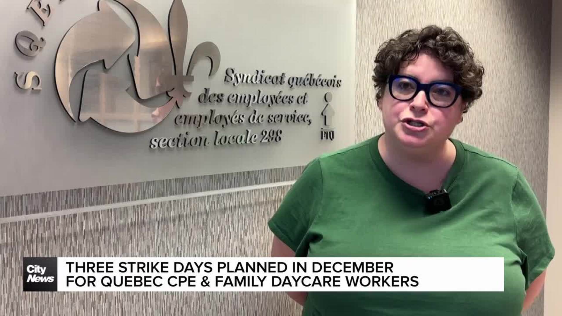 Quebec CPE daycare workers to strike for three days in December