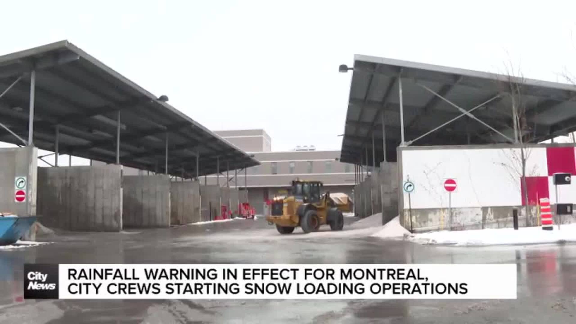 Rainfall warning in Montreal as city begins snow loading operation