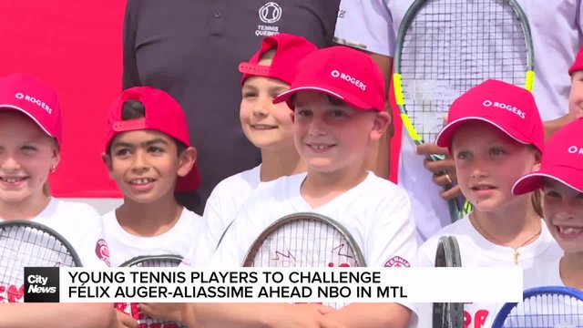 Young tennis players challenge Félix Auger-Aliassime
