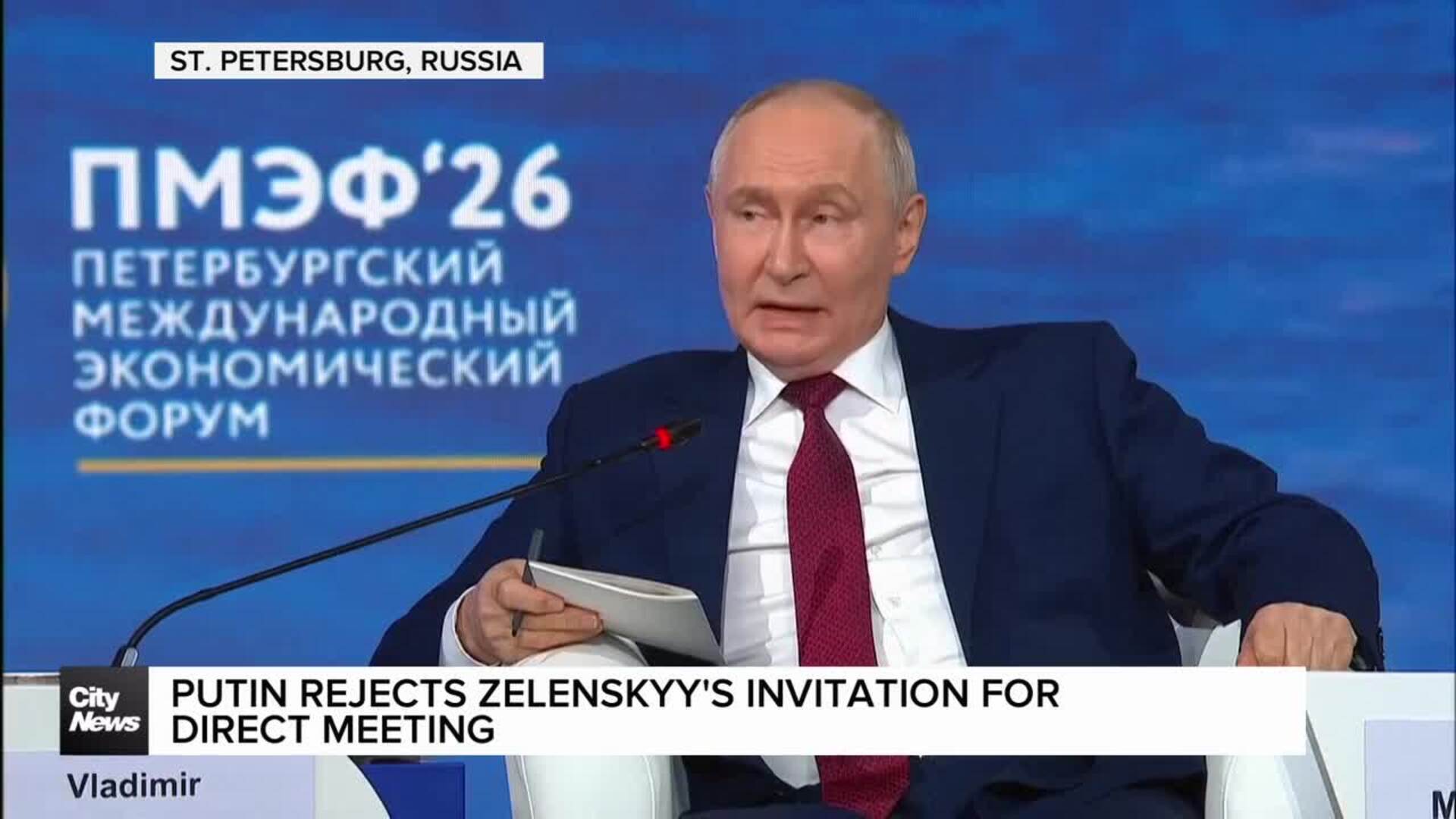 Putin rejects Zelenskyy's invitation to meet face-to-face