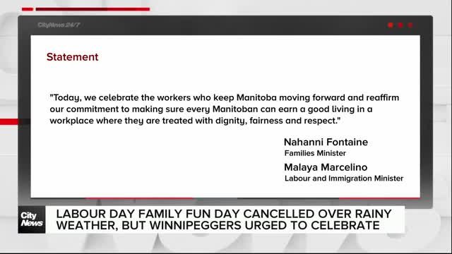 Winnipeg Labour Day celebrations cancelled due to poor weather