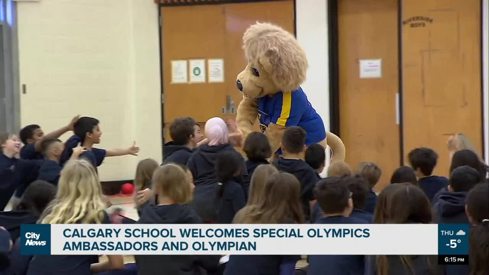 Calgary school welcomes Special Olympics ambassadors and Olympian