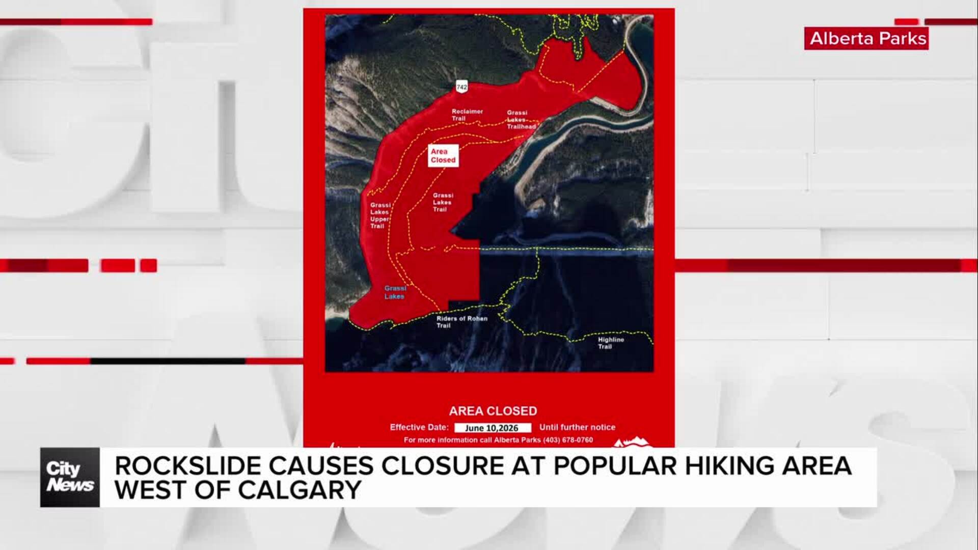 Rockslide causes closure at popular hiking area west of Calgary