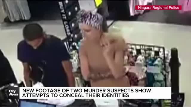 Security footage captures murder suspects attempt to conceal identities